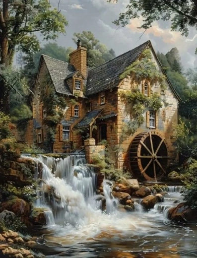 Dimanta gleznošana Dzirnavas 30 × 40 cm