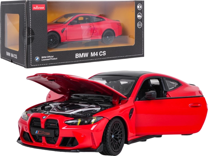 Rastar BMW M4 CS 1:24 die-cast car model, red - 1 piece