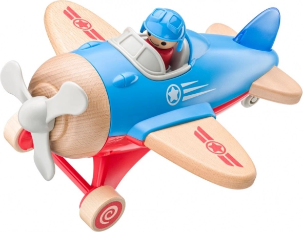 Liela rotaļu lidmašīna ar pilotu, ar gaismām un skaņām