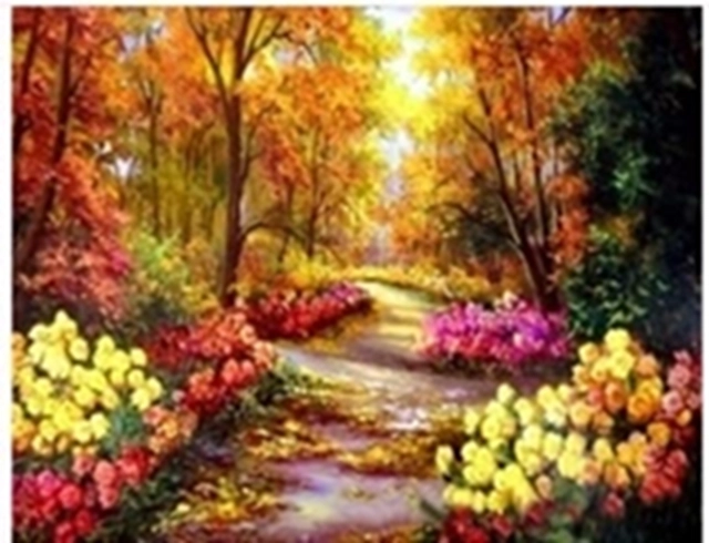 Diamond Painting Autumn Path in the Park 30 × 40 cm