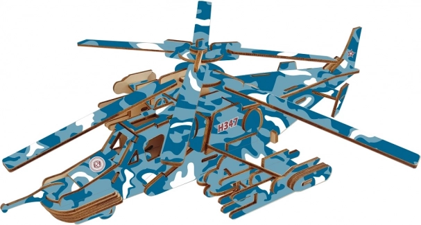 Koka 3D puzle kaujas helikopters Black Shark