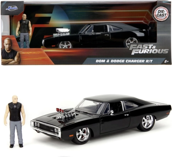 Die-cast model Dodge Charger R/T 1970 1:24 with figure from Fast & Furious – Jada Toys