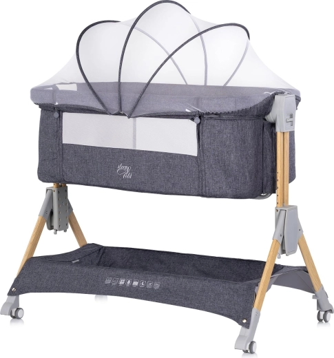 Chipolino sleepnfold 2v1 pieguļošā gultiņa charcoal