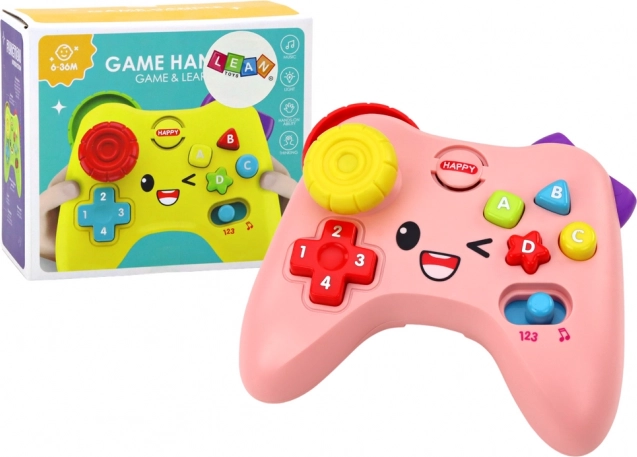 Interactive pink kids' controller – music, lights and learning