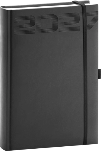 Notique dienas plānotājs Aprint Top 2027 melns 15 × 21 cm