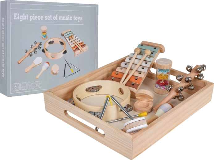 Liela koka bērnu mūzikas instrumentu komplekts