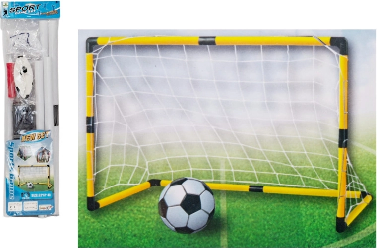 Bērnu futbola vārti ar tīklu, bumbu un pumpi 92 × 61 × 48 cm