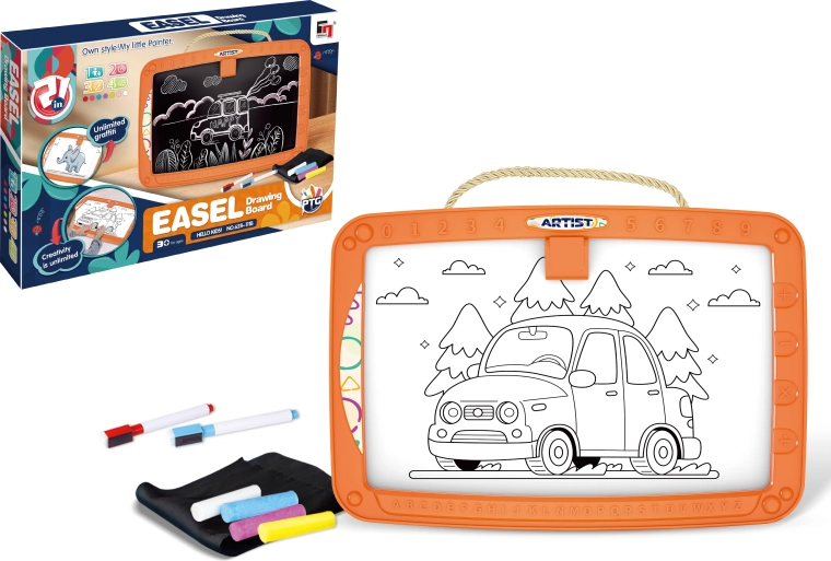 Divpusēja magnētiskā zīmēšanas tāfele Easel