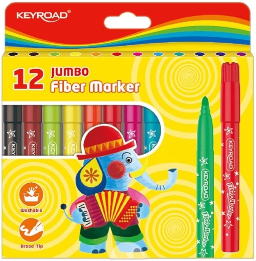 Washable KEYROAD Jumbo Markers, 12 colors