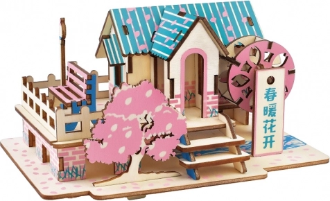 Woodcraft koka 3D puzle Pavasara māja