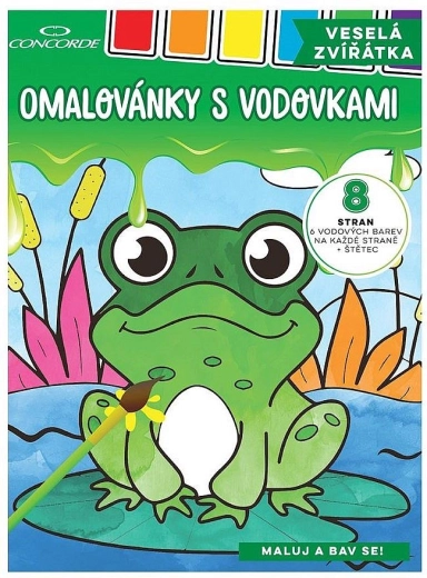 Krāsojamās lapas ar akvareļkrāsām CONCORDE Jautrie dzīvnieciņi A4
