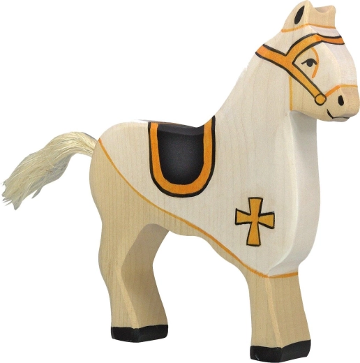 Holztiger turnīra zirgs, balts – 1 gab.