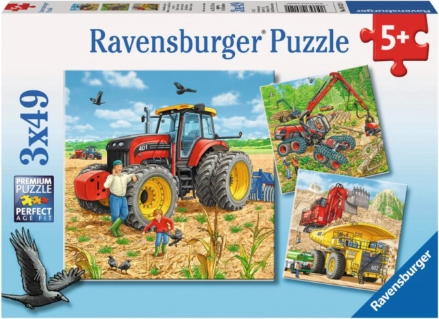 Ravensburger puzle lielās mašīnas 3x49 gabaliņi