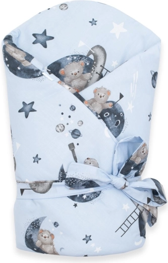 Bērnu ietināmā sedziņa New Baby lācītis kosmosā 80 × 80 cm