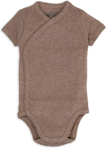 Lodger wrap bodysuit with short sleeves melange buffalo, size 68