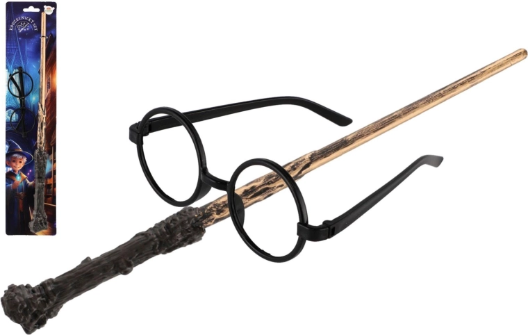 Wizard set with wand and glasses for children