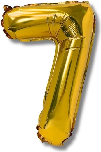 Folijas balons cipars 7, 40 cm, zelta