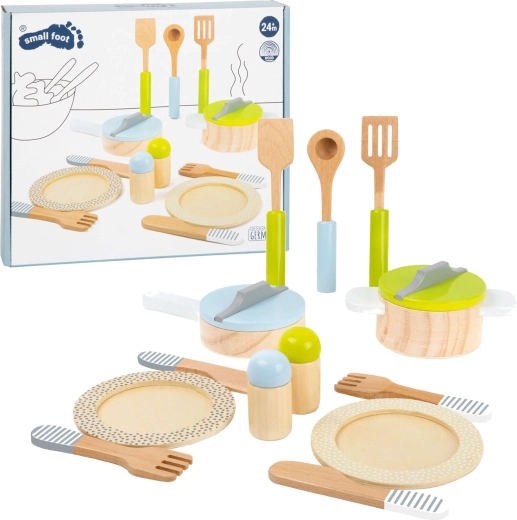 Wooden kitchen set for kids SMALL FOOT, 15 pcs