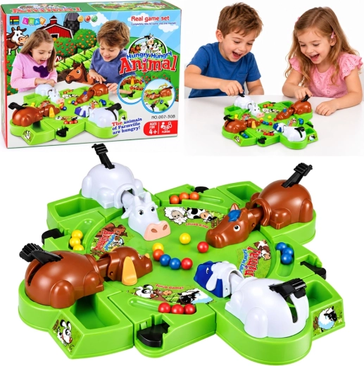 Hungry Animals Farm Family Game with Ball Launchers