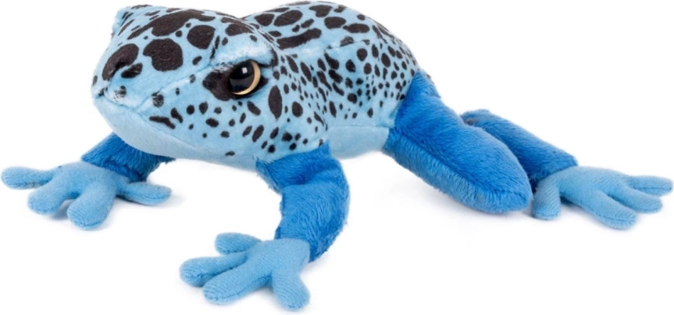 Plush Blue Frog Lying Down 21 × 19 cm