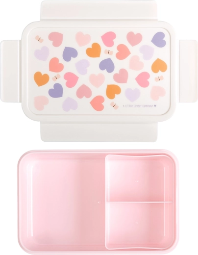 A Little Lovely Company lunch box with hearts