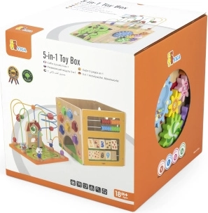Viga Wooden Educational Activity Cube 5-in-1 with Spatial Bead Maze