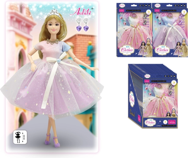 Klasiskas princeses kleitas lellēm 30 cm – vairāki veidi