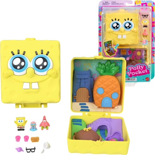 Polly Pocket kompaktais spēļu komplekts SPONGEBOB SQUAREPANTS ar figūriņām un piederumiem