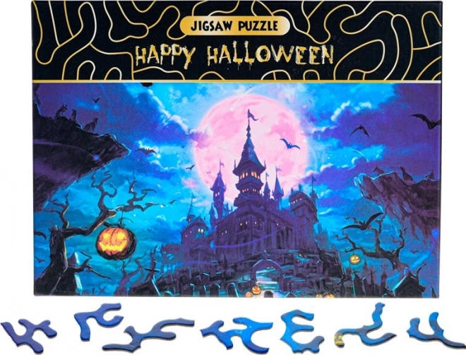 Puzle Happy Halloween – biedējošā pils 468 gabali