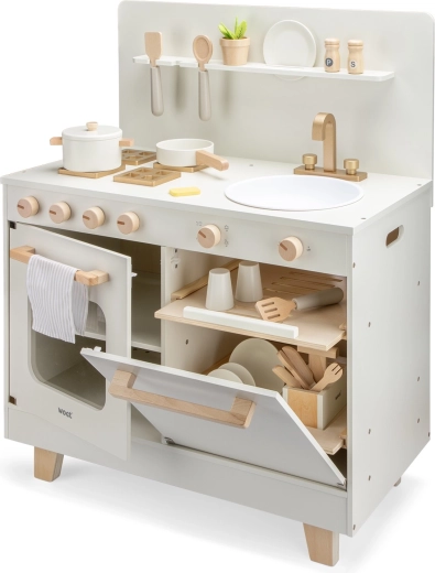 Children's wooden kitchen with dishwasher