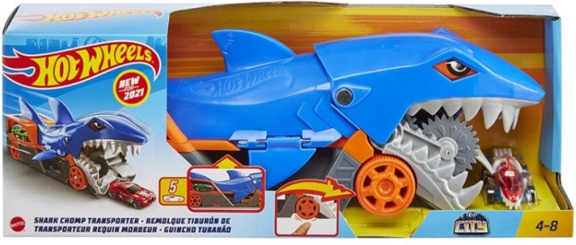 Hot Wheels City haizivs transporteris – auto modeļu pārvadātājs ar “apēdošu” funkciju