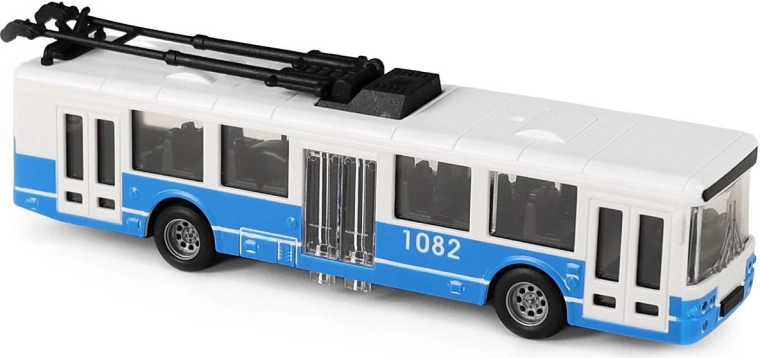 Blue Trolleybus Public Transport 16 cm