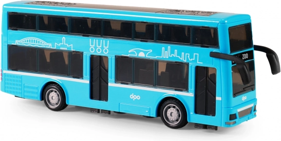 Divstāvu autobusa rotaļlieta, zila 20 cm