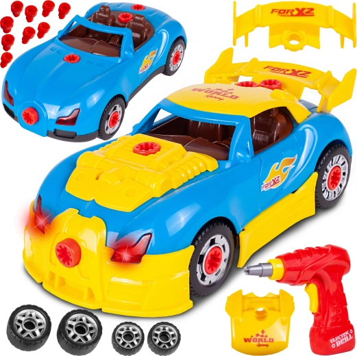 Buildable Bugatti Car with Children's Screwdriver