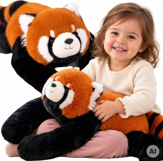 WOOPIE Sensorā rotaļu sarkanā panda ar svaru, 1 kg