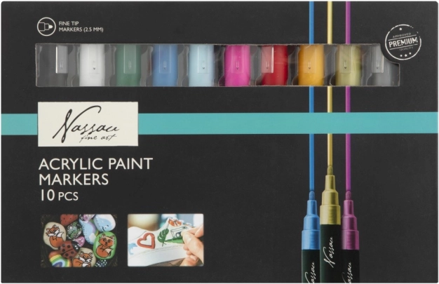 Set of Acrylic Markers Nassau Fine Art 10 pcs