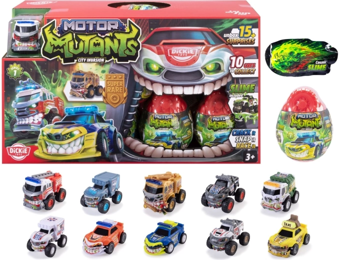 Pārsteiguma ola ar MONSTER Motor Mutants Dickie transportlīdzekli - 1 gab.