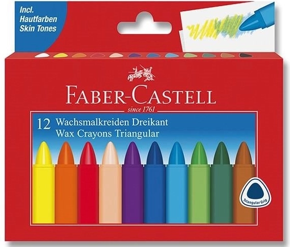 Trīsstūrveida vaska krītiņi 12 gab. FABER-CASTELL