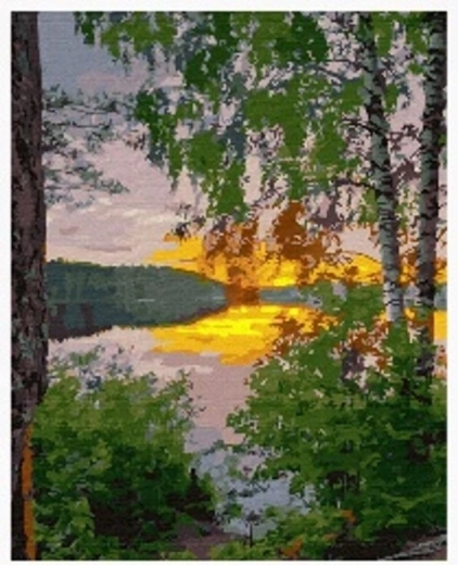 Norimpex Paint by Numbers Lake in the Forest 40 × 50 cm