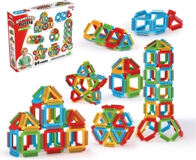 Geometric Puzzle Construction Set, 64 Pieces