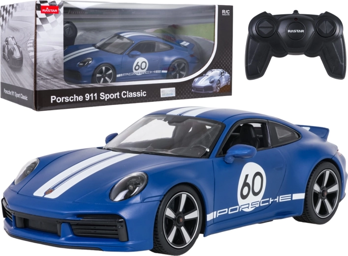 RC Porsche 911 Sport Classic RASTAR car, 1:16 scale, blue