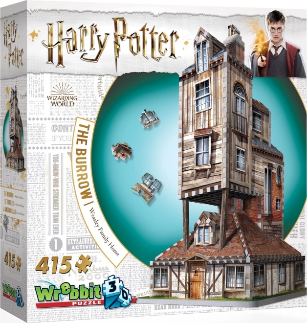 3D puzle Harijs Poters: Weasley ģimenes māja (The Burrow) – 415 detaļas