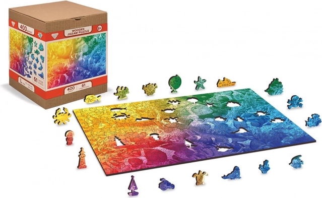 Koka puzle WOODEN CITY tropiskās zivis 2v1 – 400 detaļas