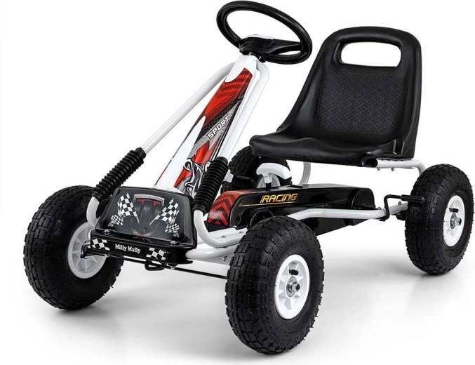 Bērnu pedāļu gokarts MILLY MALLY Thor baltā krāsā