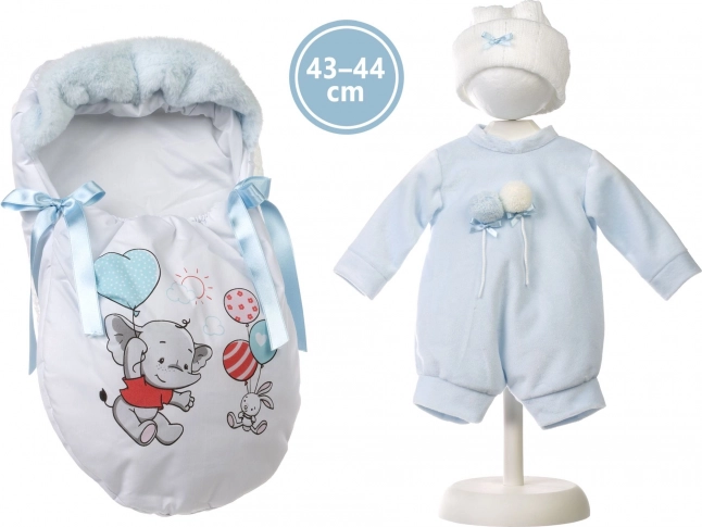 Apģērbs ar guļammaisu lellei NEW BORN 43–44 cm