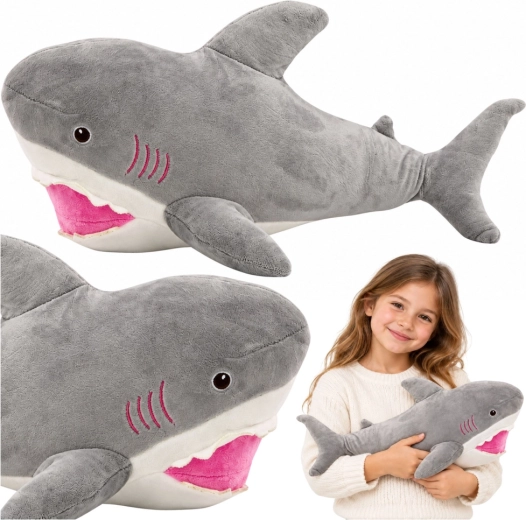 Plush Shark Mascot Hugs 50 cm Grey