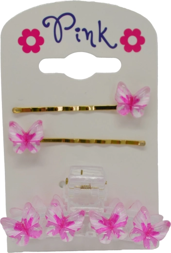 Butterfly Hair Accessory Set – 2 Clips and 1 Claw