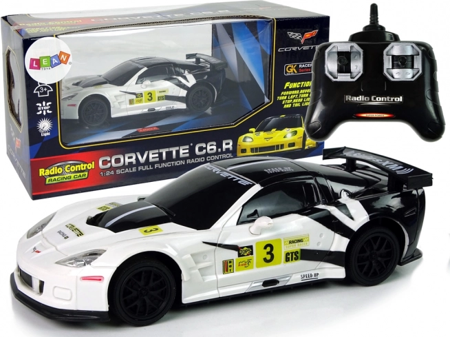 Sporta sacīkšu R/C auto 1:24 Corvette C6.R balts ar gaismām