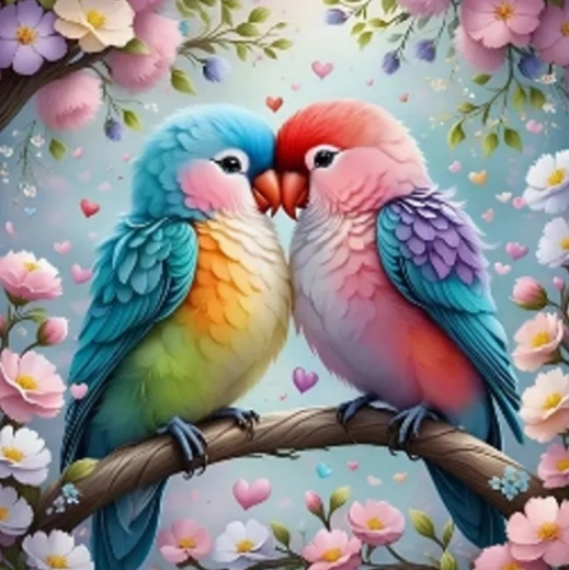 Norimpex Diamond Painting Love Birds 30 × 40 cm