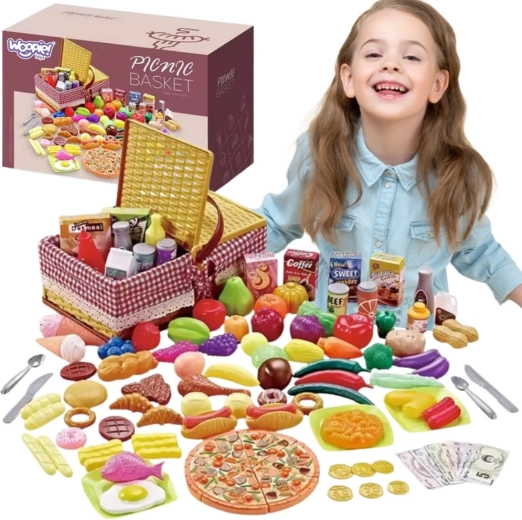 Woopie picnic basket with food, 103 pieces